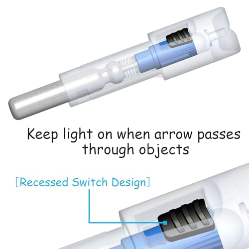 Lzwow 6PCS Lighted Nocks Universal Fit for Crossbow Bolts with .285”/.297”/.300”/.305” Bushings Half-Moon Light up Knocks (Blue)