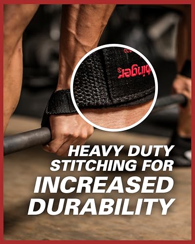 Harbinger Padded Cotton Lifting Straps with NeoTek Cushioned Wrist (Pair), Flag