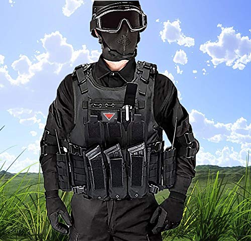 vAv YAKEDA Tactical Airsoft Swat Vest for Men (Liaght Black)