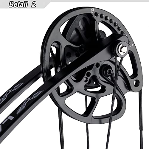 PANDARUS Compound Bow Set 10-40lbs for Pull Child Right Hand Lightweight Design Bow Adjustable 16"~28" Draw Length IBO 290fps New 2023 Professional Set (Black Right Handed)
