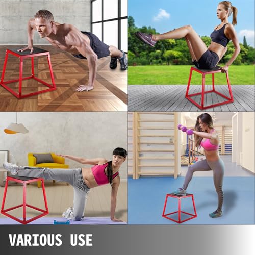 VEVOR Plyometric Platform Box 12/18/24 Inch Fitness Exercise Jump Box Step Plyometric Box Jump for Exercise Fit Training