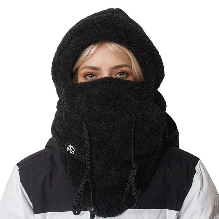 Ski Mask Balaclava for Men and Women Cold Weather Winter Fleece Windproof Face Cover Hooded Scarf Hat Head Warmer