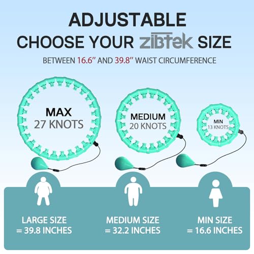 ZIBTREK Weighted Infinity Fitness Hoop for Adult Weight Loss, 2 in 1 Smart Fitness Workout Hula Circle Hoops with 27 Detachable Knots, Exercise Fit Hoop Suitable for Women and Beginners