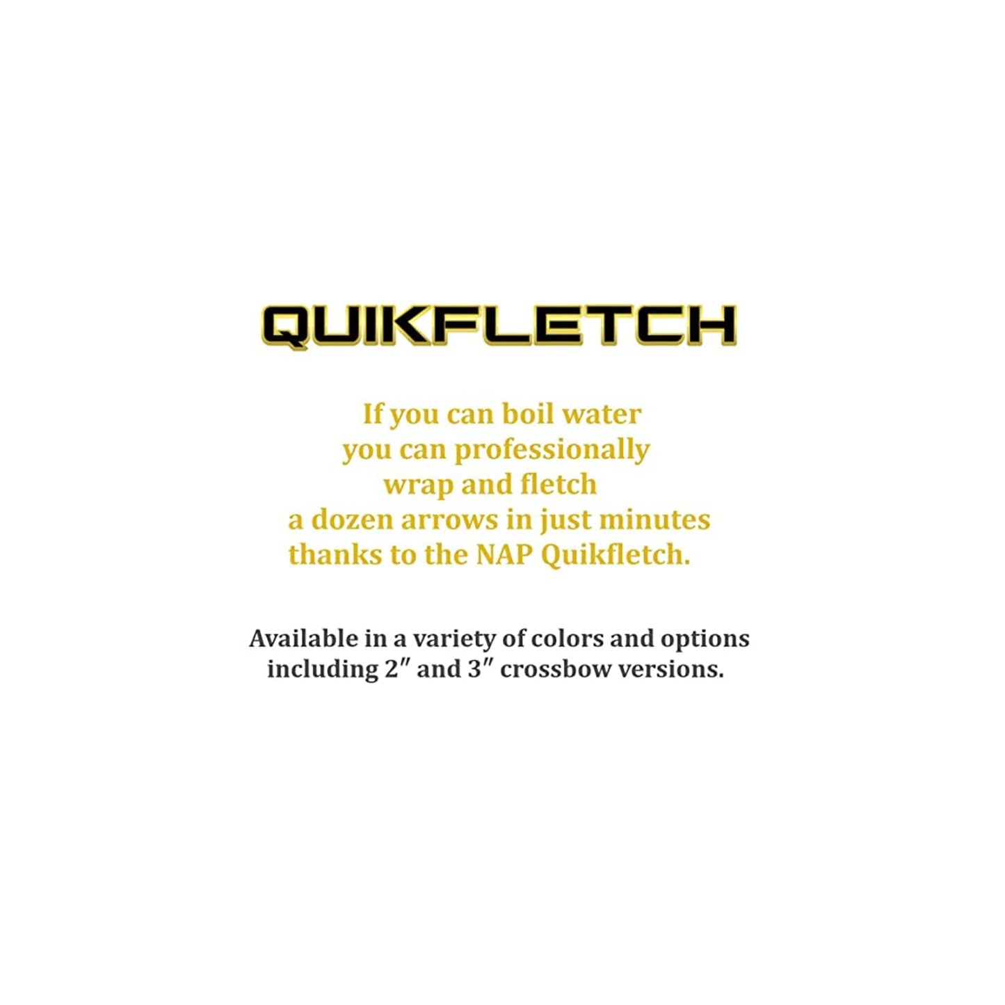 New Archery Products NAP Quickfletch Hellfire STD 3" Vanes Arrow Fletching System White and Yellow...