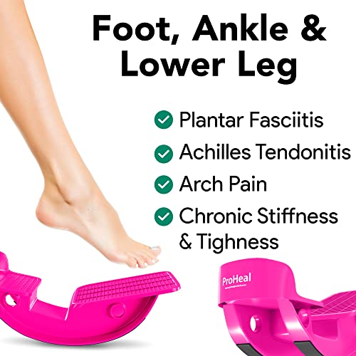 ProHeal Achilles Tendonitis Relief Foot Rocker - Calf Stretcher with Spiked Ball Massager - for Plantar Fasciitis - Calf, Foot, Heel, and Ankle Stretcher - Lower Leg Pain
