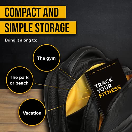 Workout Log Book & Fitness Journal - 25-Week Designed by Experts, w/ Illustrations : Track Gym, Bodybuilding & Crossfit Progress : Sturdy Binding, Thick Pages & Laminated, Protected Coverm, Pack of 2