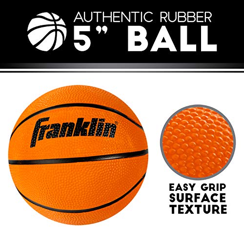 Franklin Sports 25in XL Over The Door Mini Basketball Hoop - Slam Dunk Approved - Shatter Resistant - Accessories Included, White/Orange