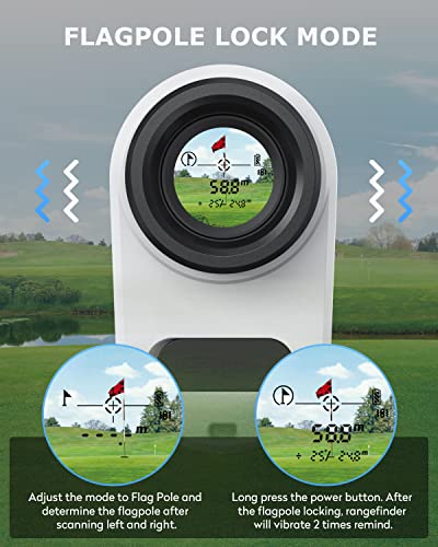 JIEHOME Golf Range Finder X1 660 Yards Rangefinder with Slope Flagpole Lock Vibration 6X Magnification Rechargeable Laser Distance Rangefinder for Golfing Disc Hunting Accessory