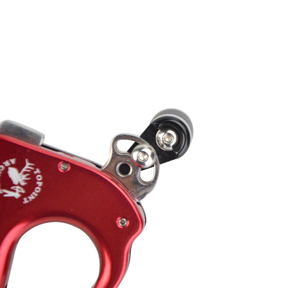SHARROW Bow Release Aid 3/4 Fingers Automatic Archery Release Aluminium Alloy Thumb Trigger for Compound Bow Accessory (Red)