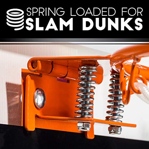 Franklin Sports 25in XL Over The Door Mini Basketball Hoop - Slam Dunk Approved - Shatter Resistant - Accessories Included, White/Orange