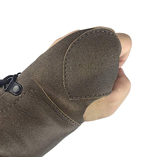 ArcheryMax Handmade Antique Leather Arm Guard Bow Hand shooting Glove,Left Hand