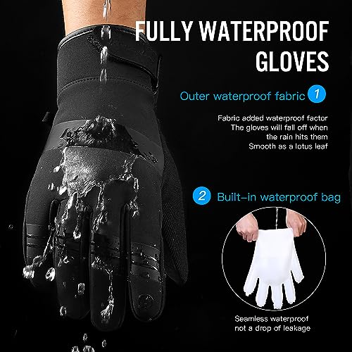 KynciLOR Winter Gloves Waterproof Womens Warm Cold Weather Snow Gloves for Men with Touchscreen Fingers for Running Cycling