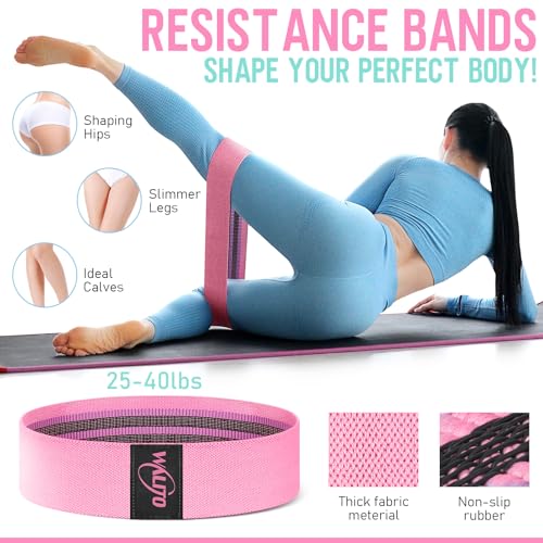 WALITO 8Pcs Barbell Pad Set for Hip Thrust - Squat Pad for Barbell Lunges, Bench Press, with 2 Gym Ankle Straps, 1 Resistance Bands for Working Out, 2 Lifting Strap, Carry Bag
