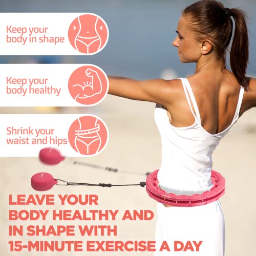 Smart Weighted Fit Hoop for Adults Weight Loss Infinity Weighted Hula Circle for Women Exercise Adjustable Smart Hoop for Waist Sizes 25–45 Inches – Home Workout Equipment by HoneyTr