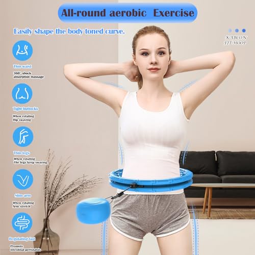 Infinity Weighted Exercise Hoop Plus Size for Adults Weight Loss,16/30/31/32 Knots Smart Fitness Circle for Women/Men Fitness Aids,Fitness and Massage 2 in 1,with Weight Adjustable Spinning Ball