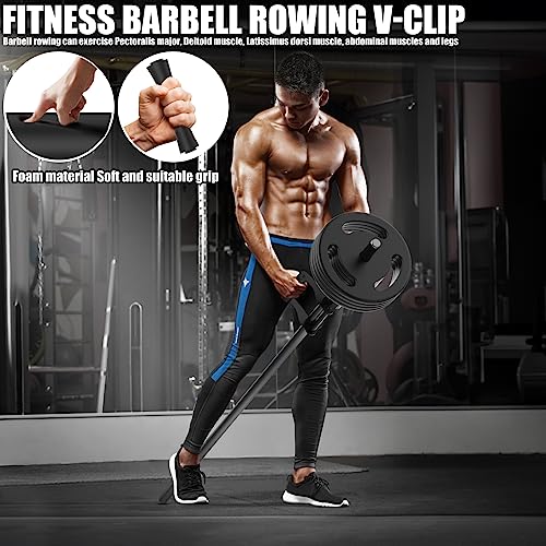 V Bar Landmine Handle Attachment for Barbell Bar, Solid Multi-Grip T-Bar Row Handle Attachments with Non-Slip Rubber Grip, Fits Olympic Bars Strength Training Bars