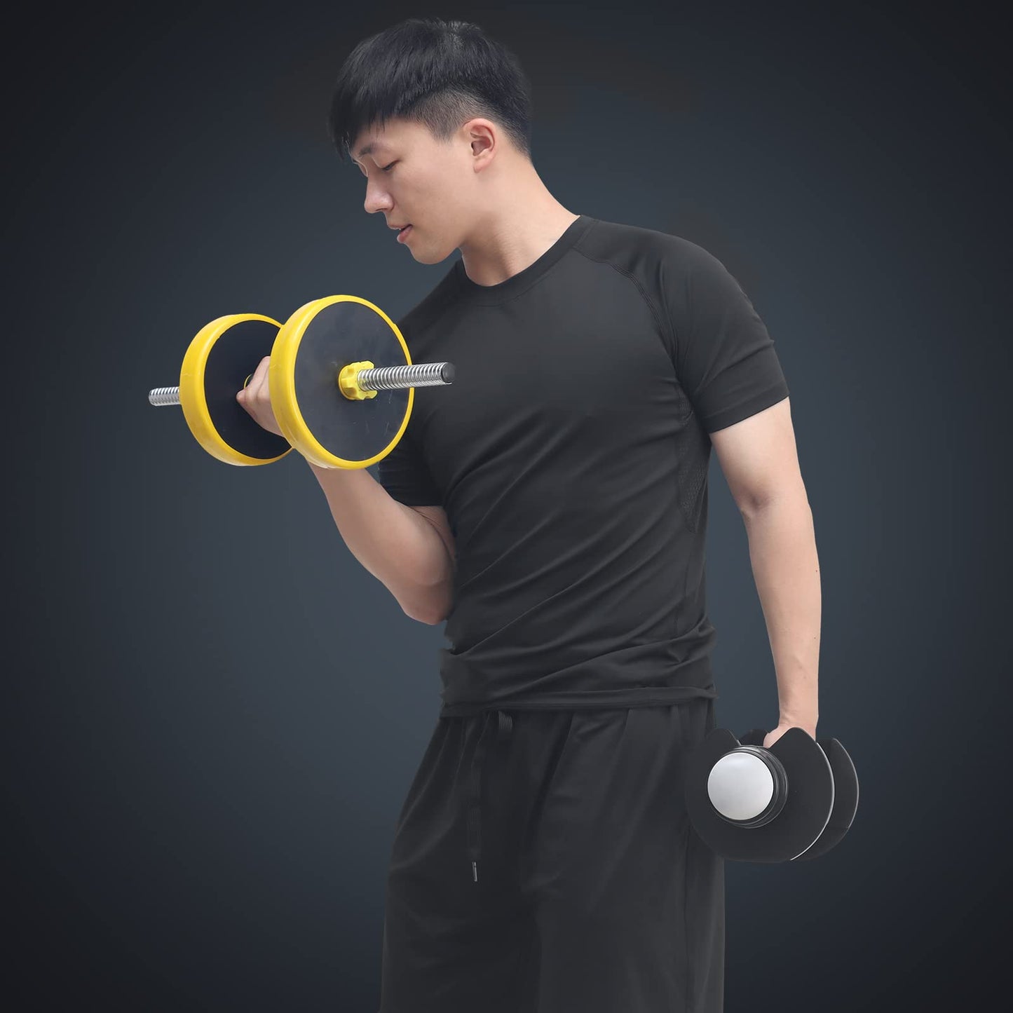 JULY'S SONG Men Compression Workout Set Dry Quick Shirt Pants Shorts Tights Jacket 5 Pieces Clothes for Gym Athletic Running Gear Black