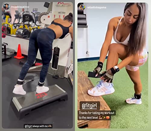 FITGIRL - Ankle Strap for Cable Machines and Resistance Bands, Work Out Cuff Attachment for Home & Gym, Glute Workouts - Kickbacks, Leg Extensions, Hip Abductors, for Women Only (Cocoa Brown, Pair)