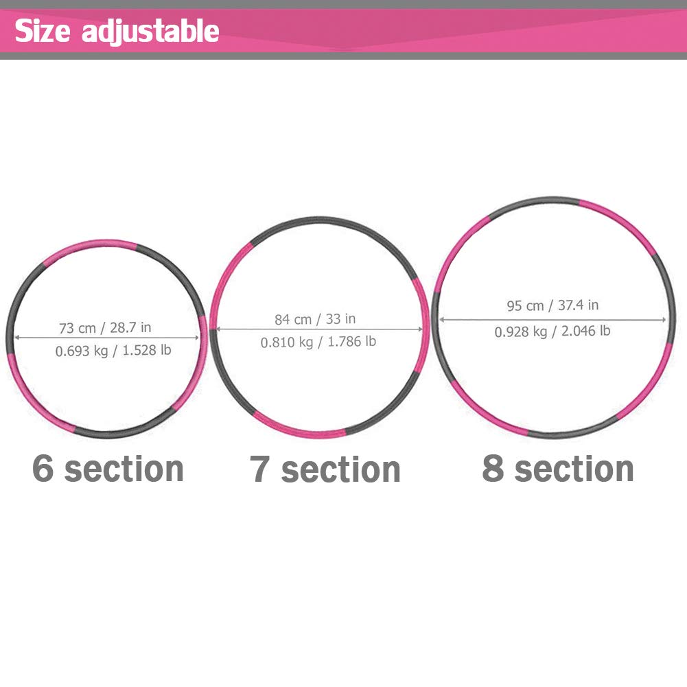 Auoxer Fitness Exercise Weighted Hoops, Lose Weight Fast by Fun Way to Workout, Fat Burning Healthy Model Sports Life, Detachable and Size Adjustable Design