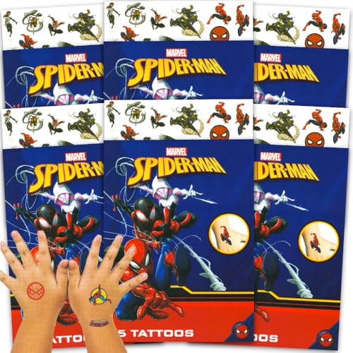 Marvel Spiderman Temporary Tattoos Party Favor Set (150 Spider-Man Temporary Tattoos)