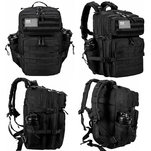 LHI Military Tactical Backpack for Men and Women 45L Army 3 Days Assault Pack Bag Large Rucksack with Molle System - Leopard