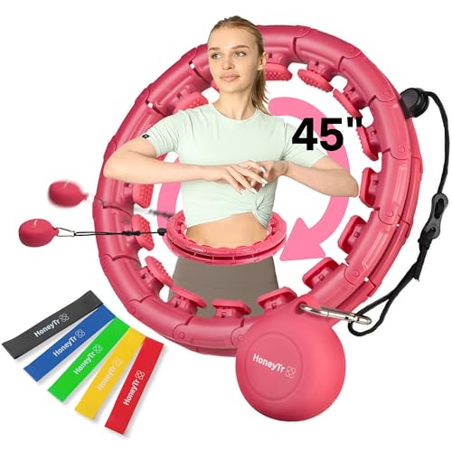 Smart Weighted Fit Hoop for Adults Weight Loss Infinity Weighted Hula Circle for Women Exercise Adjustable Smart Hoop for Waist Sizes 25–45 Inches – Home Workout Equipment by HoneyTr