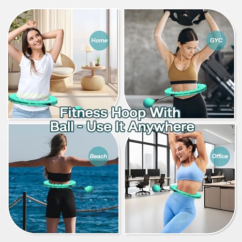 ZIBTREK Weighted Infinity Fitness Hoop for Adult Weight Loss, 2 in 1 Smart Fitness Workout Hula Circle Hoops with 27 Detachable Knots, Exercise Fit Hoop Suitable for Women and Beginners