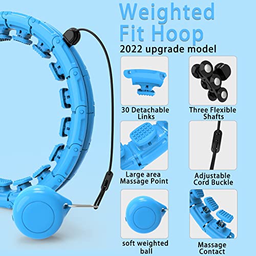 Infinity Weighted Exercise Hoop Plus Size for Adults Weight Loss,16/30/31/32 Knots Smart Fitness Circle for Women/Men Fitness Aids,Fitness and Massage 2 in 1,with Weight Adjustable Spinning Ball