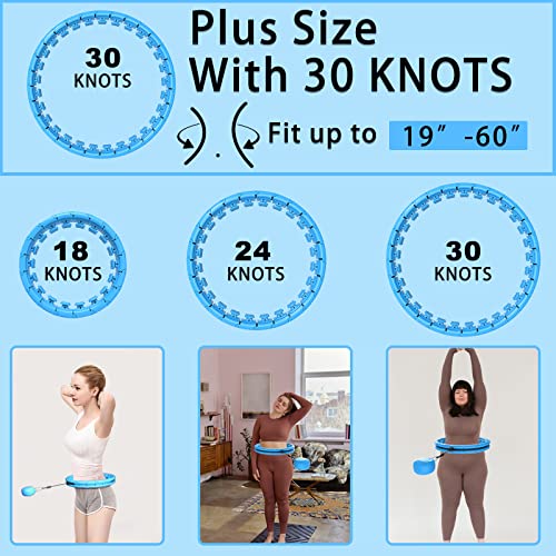 Infinity Weighted Exercise Hoop Plus Size for Adults Weight Loss,16/30/31/32 Knots Smart Fitness Circle for Women/Men Fitness Aids,Fitness and Massage 2 in 1,with Weight Adjustable Spinning Ball