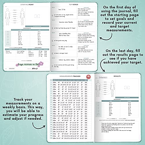 Clever Fox Food Journal Pro – Diet & Wellness Planner for Women & Men – Weight Loss Diary with Calorie Tracker – Food Log for Tracking Meals, Exercise & Weightloss - Undated, 7" x 10" Turquoise
