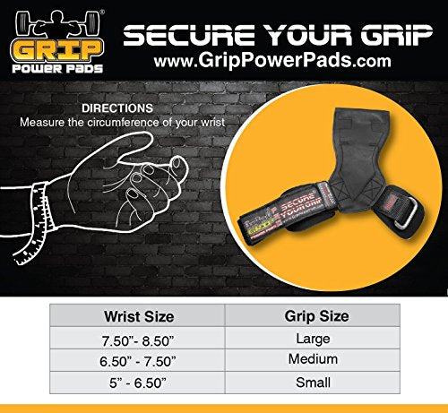 Lifting Grips PRO Weight Gloves Best Heavy Duty Straps Alternative to Power Hooks Deadlifts Adjustable Neoprene Padded Wrist Wrap (Green Rubber, Large 7.50"-8.50" Wrist Size)