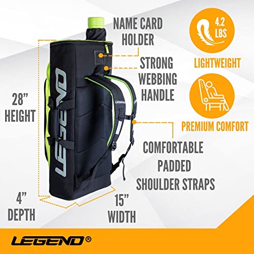 Legend - XT720 Recurve Bow Case (Blue) | Backpack Style Bag with Heavy Duty Foam Padding for Portable Protection of Recurve Bows & Risers up to 27" | Telescopic Arrow Tube Extends Up to 35"