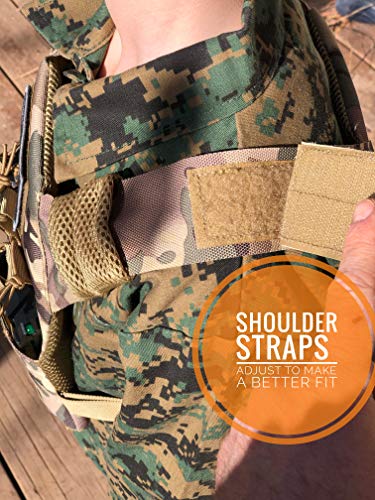 Childrens Tactical Airsoft Paintball Kids Vest, Free US Flag Patch, Mil Spec PALS Laser cut Molle Modular w/Mag Pouches (Multi-cam)
