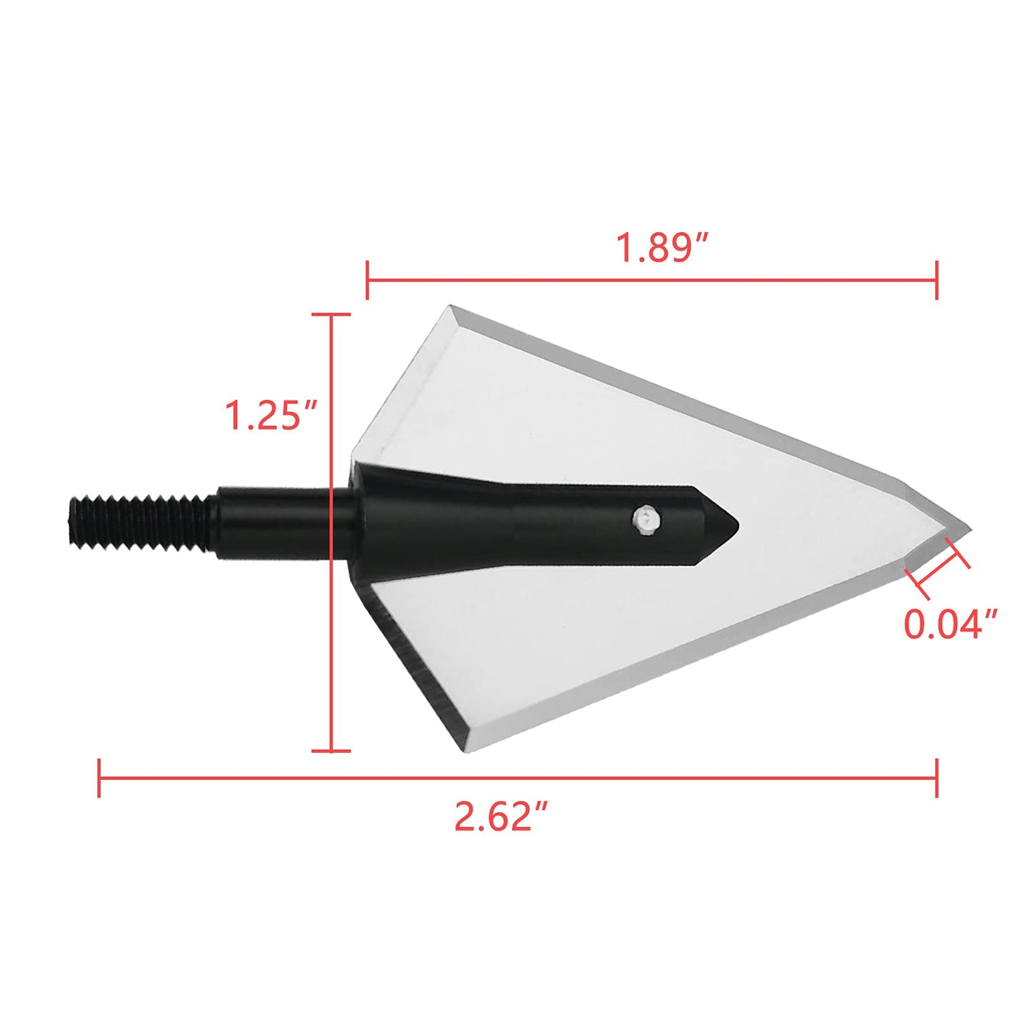 LeeMui Aluminum Hunting Archery Broadheads Blades Grain Screw-in Arrow Heads Tips Portable Case for Arrowheads Broadheads Black