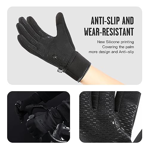 KynciLOR Winter Gloves Waterproof Womens Warm Cold Weather Snow Gloves for Men with Touchscreen Fingers for Running Cycling
