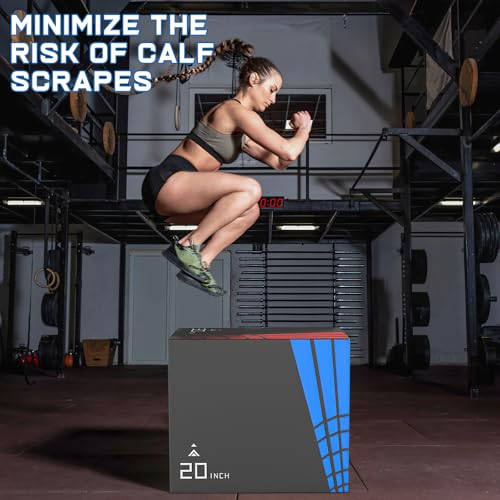 Heavy Foam Plyometric Jump Box, 3 in 1 Plyo Box with Non-Slip Surface, Box Jumps for home Gym, Box-Squat, Step-up, Jumping, Trainer for Workout Exercise, Multiple Size