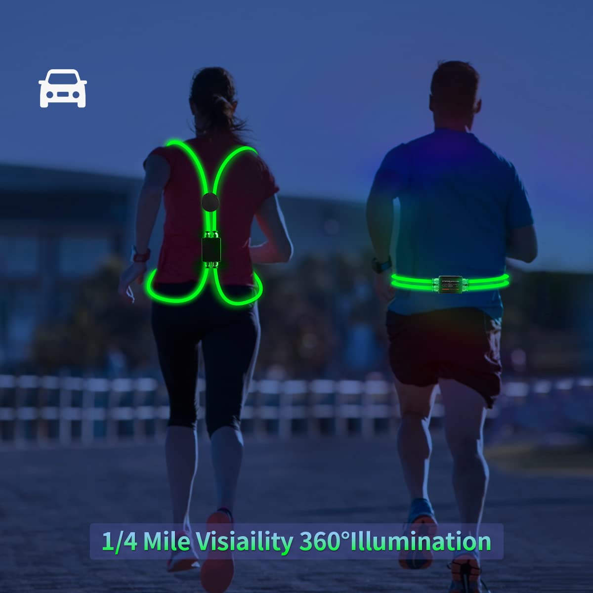 LED Reflective Vest, LED Reflective Running Vest Lights for Runners, Safety USB Rechargeable Running Vest for Men/Women, Three Light Modes, Waterproof LED Light Vest for Running, Cycling or Walking