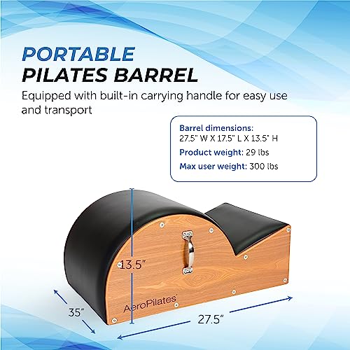 AeroPilates Precision Series Arc Barrel - Posture Corrector Pilates Barrel - Home Pilates Back Stretcher - Pilates Strength Workout Machine for Home Gym - Up to 300 lbs Weight Capacity