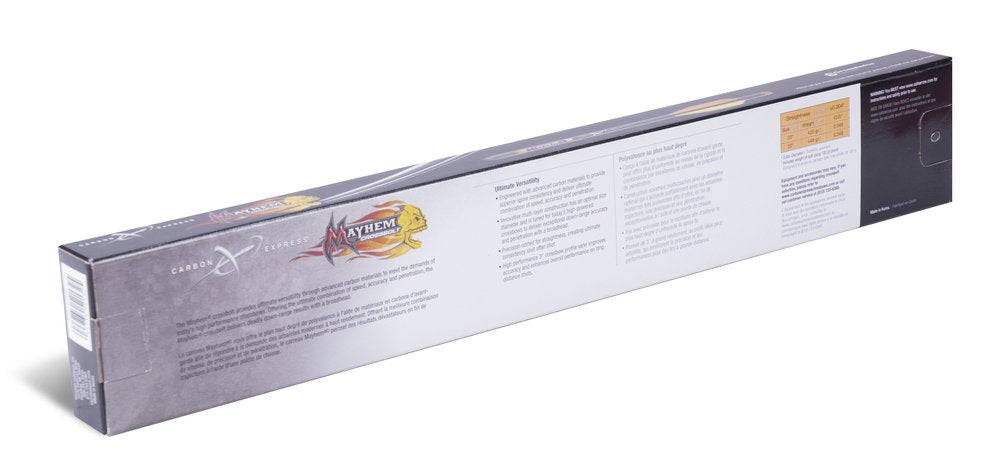 Carbon Express Mayhem 22-Inch Fletched Carbon Crossbolt/Crossbow Arrow with 3-Inch Vanes, 6-Pack