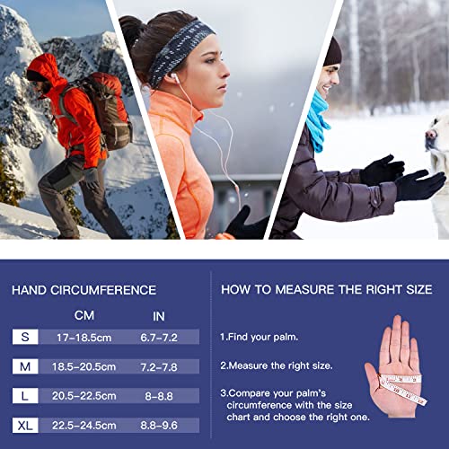 KynciLOR Winter Gloves Waterproof Womens Warm Cold Weather Snow Gloves for Men with Touchscreen Fingers for Running Cycling