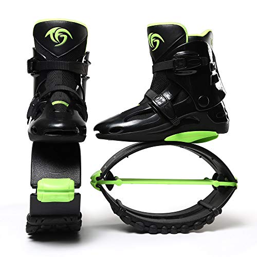 Kangaroo Jump Shoes Gen 2 Series | Bounce Shoes | Exercise & Fitness Boots | Workout Jumps | Women & Men | Adults 120LBS - 300LBS (Green Black, Men's 6-8 145-200LBS)