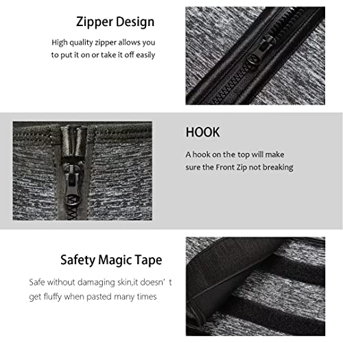 HOPLYNN Waist Trainer Zipper Vest for Women Body Shape - Neoprene Sauna Tank Top - Waist Cincher Trimmer - Slimming Body Shaper Corset Gray Small