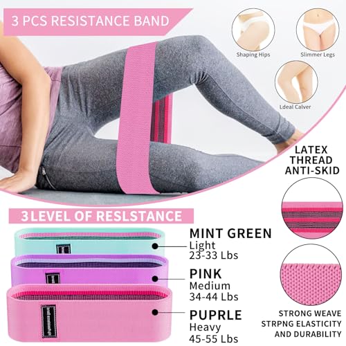 SINYWAY Barbell Pad Set, 9 Pcs Barbell Squat Pad for Hip Thrusts, Lunges, Leg Day with 2 Gym Ankle Straps, 3 Hip Resistance Bands, 2 Lifting Strap, Barbell Pad and Carry Bag