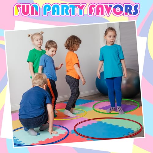 Syhood 6 Pcs Glitter Plastic Exercise Hoop Fitness Circles Fitness Hoop Exercise Rings for Party, Game, Sports, Pilates, Exercise, Playing, Weight Loss Accessories