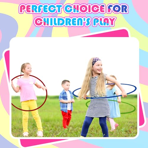 Syhood 6 Pcs Glitter Plastic Exercise Hoop Fitness Circles Fitness Hoop Exercise Rings for Party, Game, Sports, Pilates, Exercise, Playing, Weight Loss Accessories