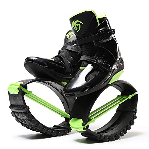 Kangaroo Jump Shoes Gen 2 Series | Bounce Shoes | Exercise & Fitness Boots | Workout Jumps | Women & Men | Adults 120LBS - 300LBS (Green Black, Men's 6-8 145-200LBS)