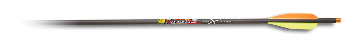 Carbon Express Mayhem 22-Inch Fletched Carbon Crossbolt/Crossbow Arrow with 3-Inch Vanes, 6-Pack