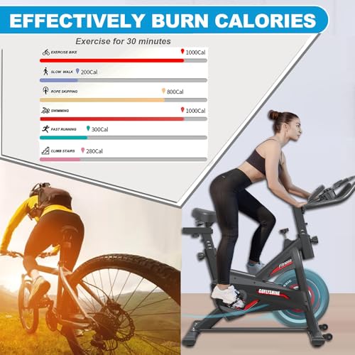 GOFLYSHINE Exercise Bikes Stationary,Exercise Bike for Home Indoor Cycling Bike for Home Cardio Gym,Workout Bike with pad Mount & LCD Monitor,Silent Belt Drive