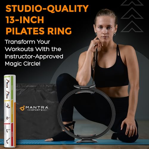 MANTRA SPORTS Pilates Ring Circle, Magic Circle Pilates Ring, Inner Thigh Exercise Equipment, Fitness Rings for Women, Thigh Master Inner Thigh Exerciser, Yoga Ring Pilates Equipment for Home Workouts