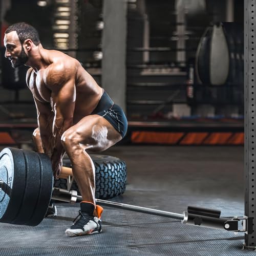 SELEWARE Power Rack Landmine Attachment for 1" Standard Bar and 2" Olympic Bars T Bar Row Landmine Attachment for 2" x 2" Power Cage with 5/8" or 1" Hole, 600 lbs Capacity